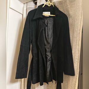 Chic Black Suede Leather Jacket for Women